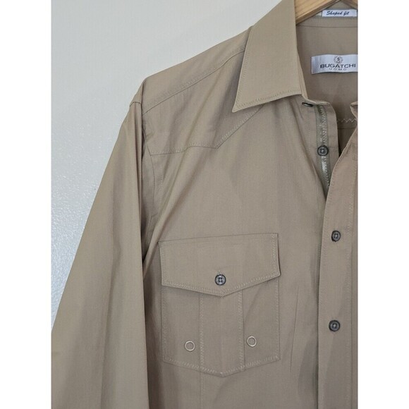 Bugatchi Umo Shaped Fit Shirt Mens Size Large Long Sleeve Button Up Pockets - Picture 3 of 13